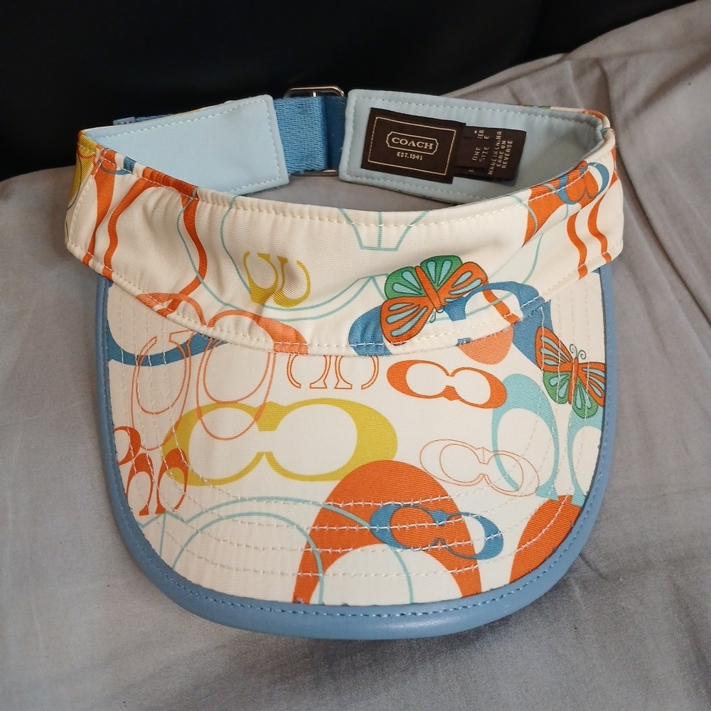 Colorful Coach Mini Bag/Wristlet With Matching Sun Visor - Picture 9 of 10